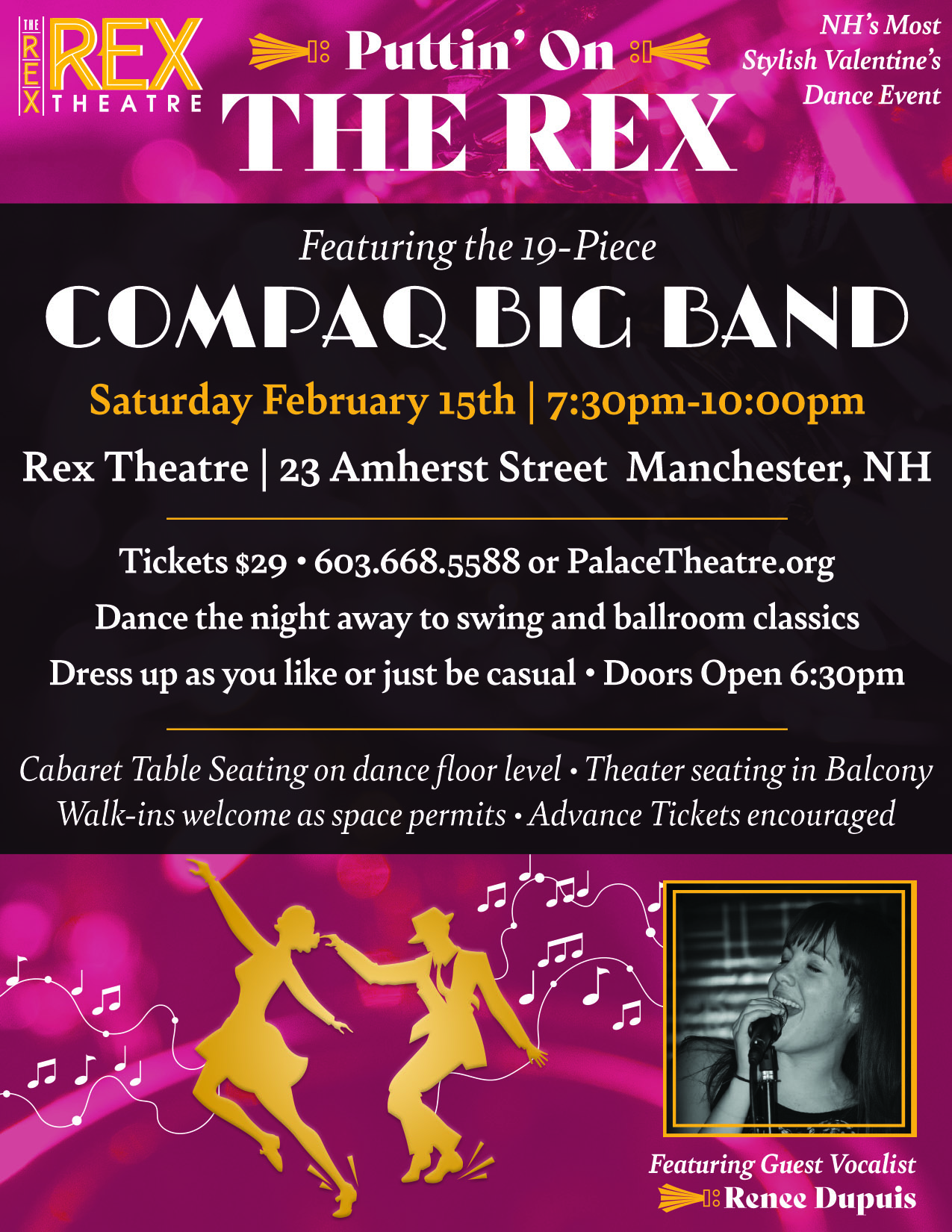 The Rex Theatre Valentine's dance poster