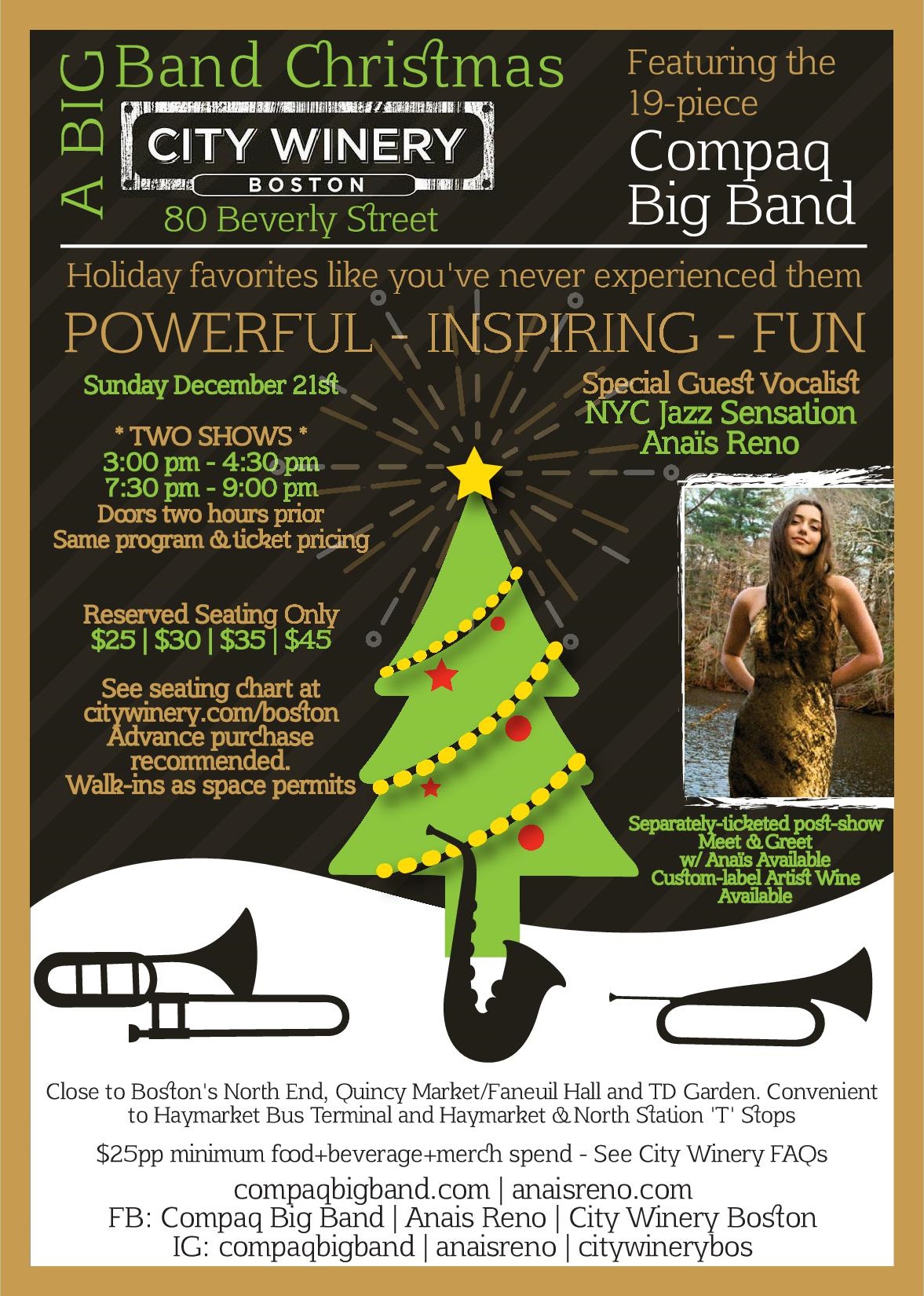 City Winery Big Band Christmas concert poster