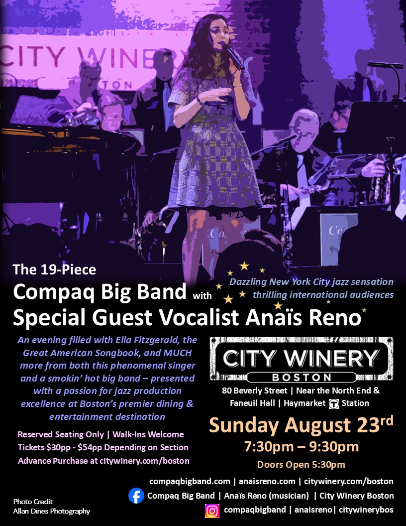 City Winery with Special Guest Vocalist Anaïs Reno concert poster