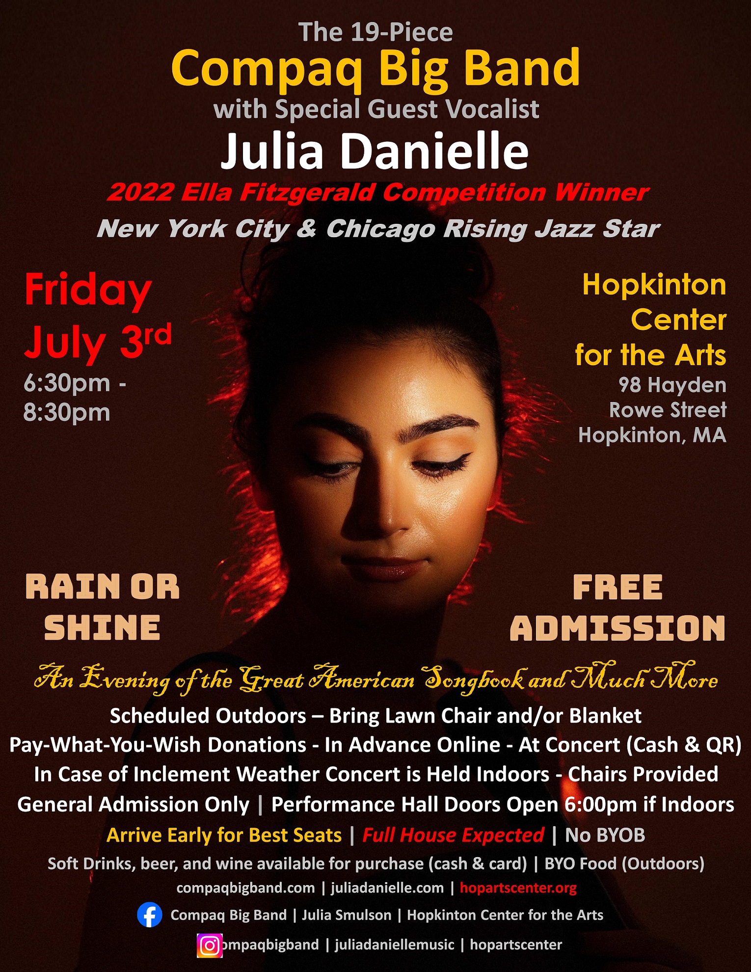 Hopkinton Center for the Arts concert poster