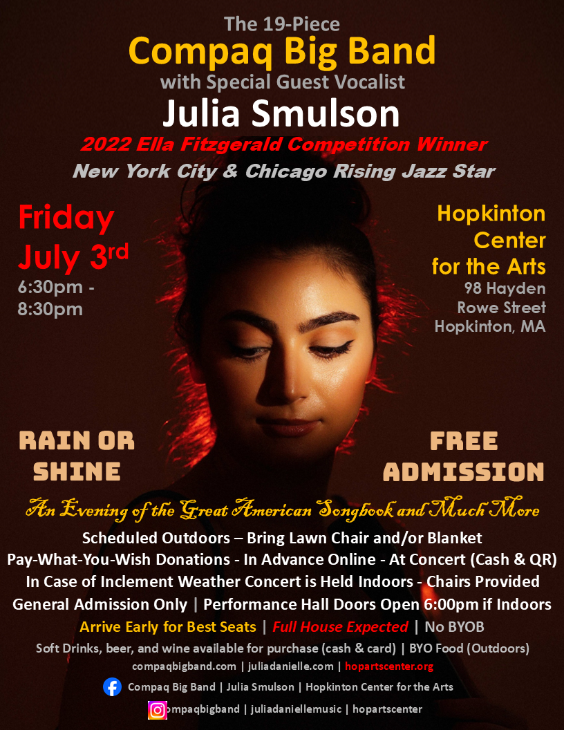 Hopkinton Center for the Arts concert poster